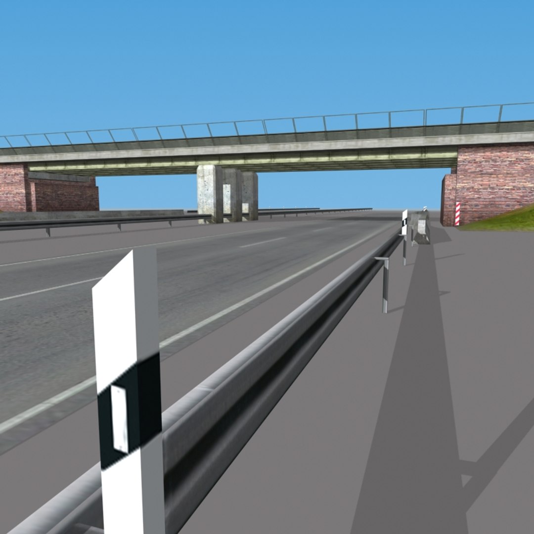 3d model highway bridge set