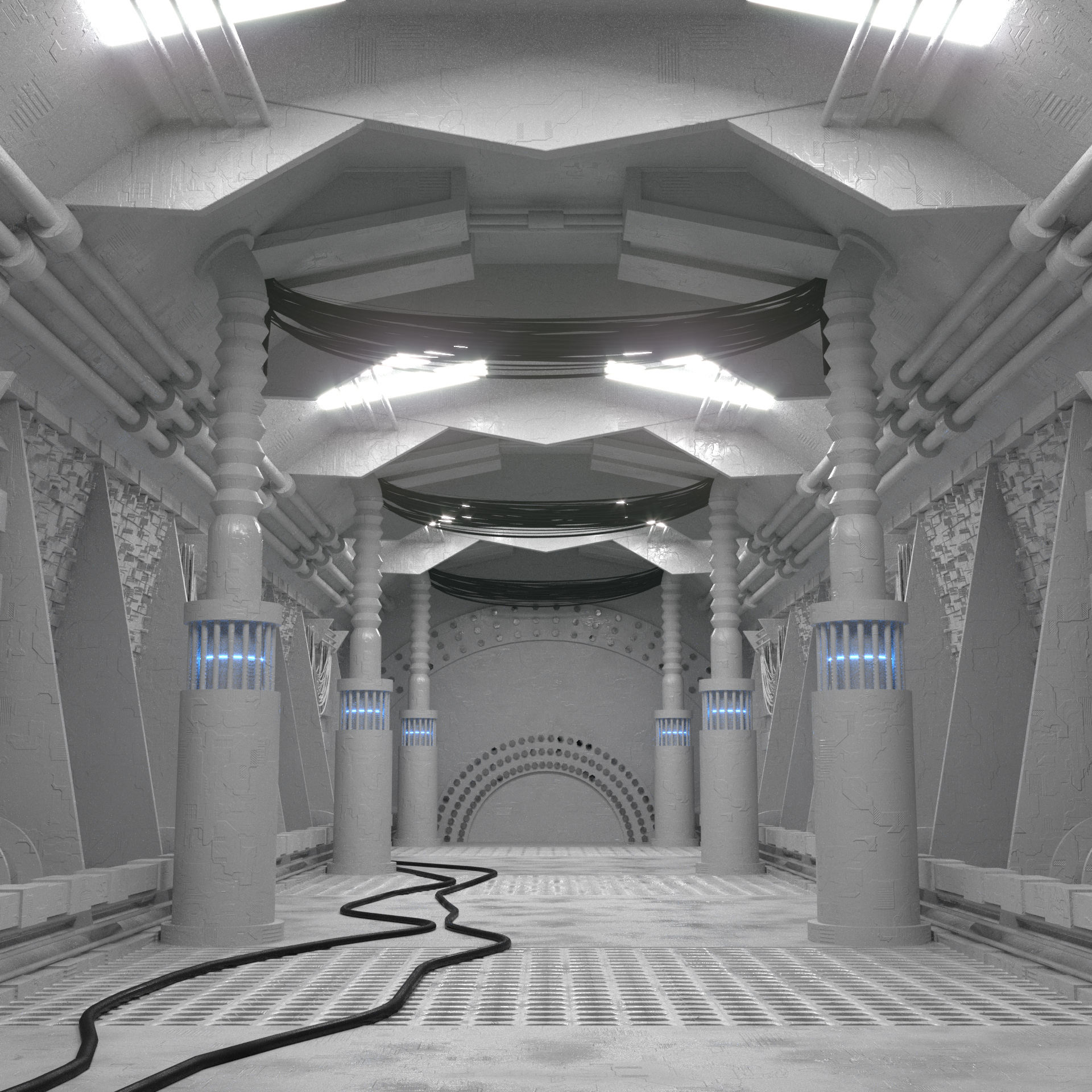 Heller Raumschiff-Korridor 3D-Modell - TurboSquid 1956665