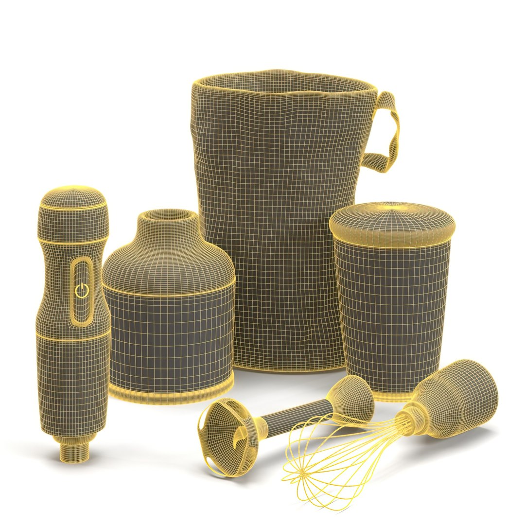 3D KitchenAid KHB2351CU 3 Speed Hand Blender PBR Model TurboSquid 2213646