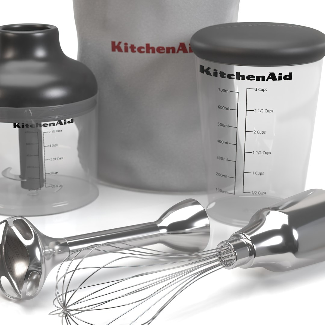 3D KitchenAid KHB2351CU 3 Speed Hand Blender PBR Model TurboSquid 2213646