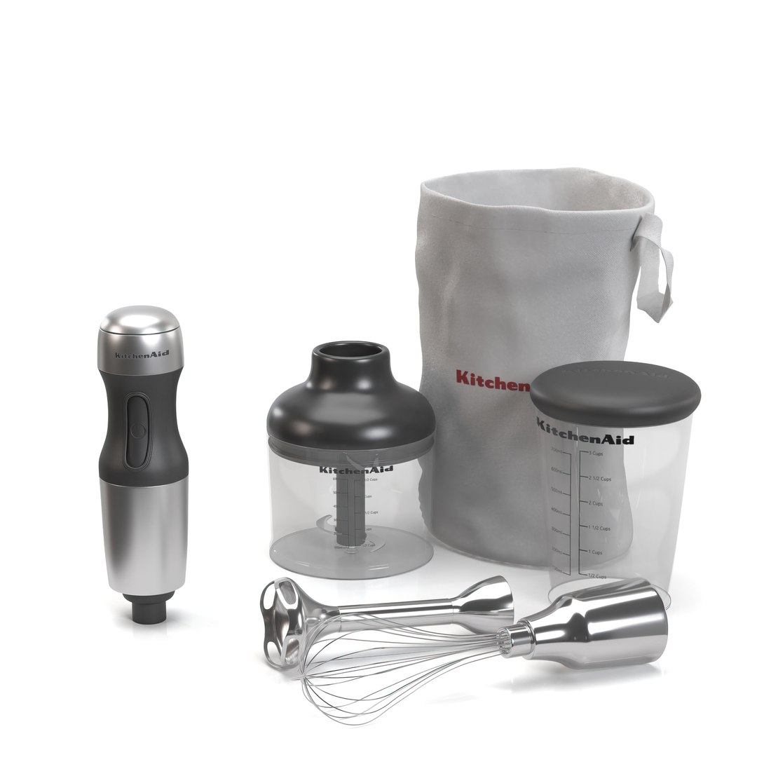 3D KitchenAid KHB2351CU 3 Speed Hand Blender PBR Model TurboSquid 2213646