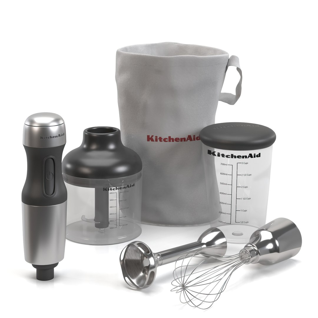 3D KitchenAid KHB2351CU 3 Speed Hand Blender PBR Model TurboSquid 2213646