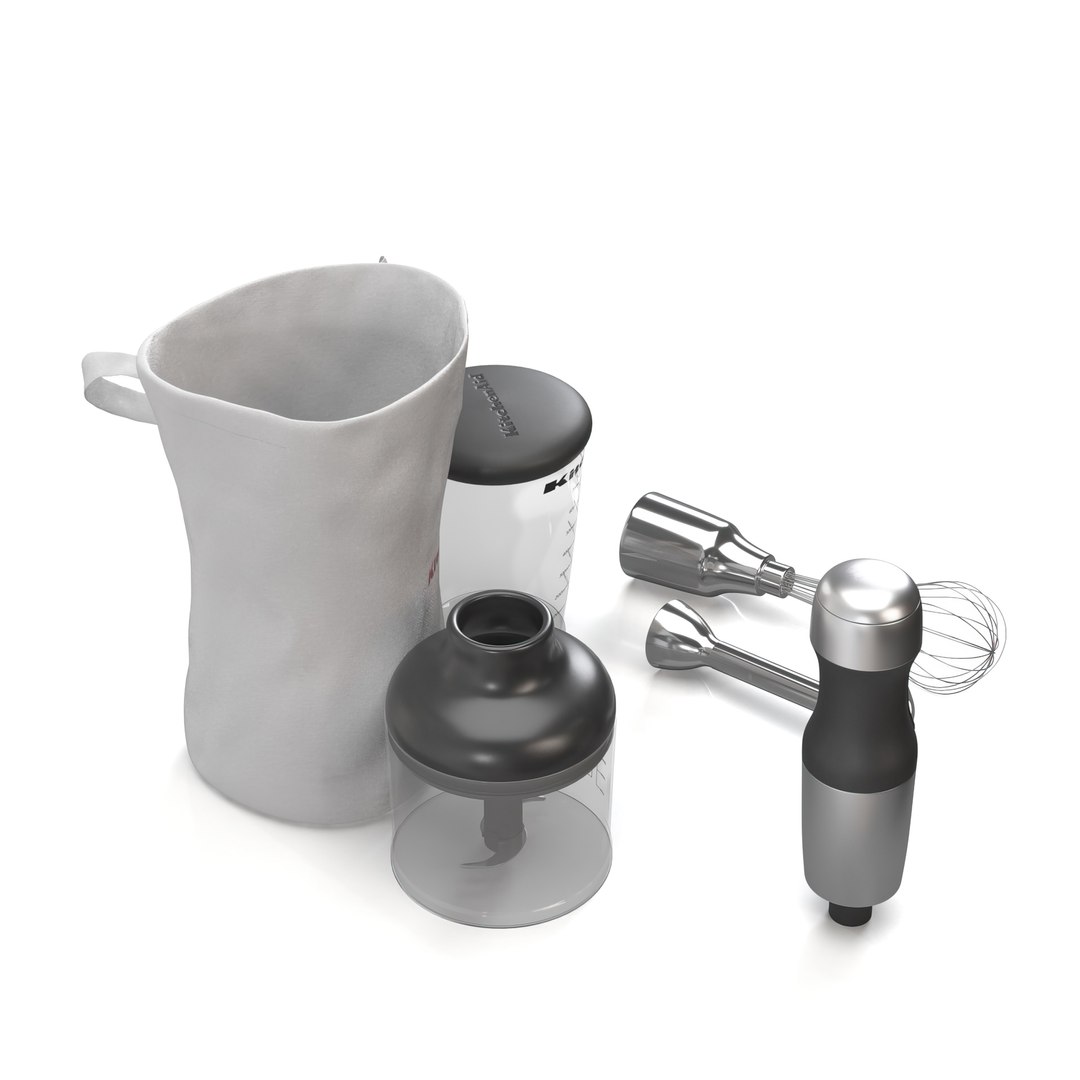 3D KitchenAid KHB2351CU 3 Speed Hand Blender PBR Model TurboSquid 2213646