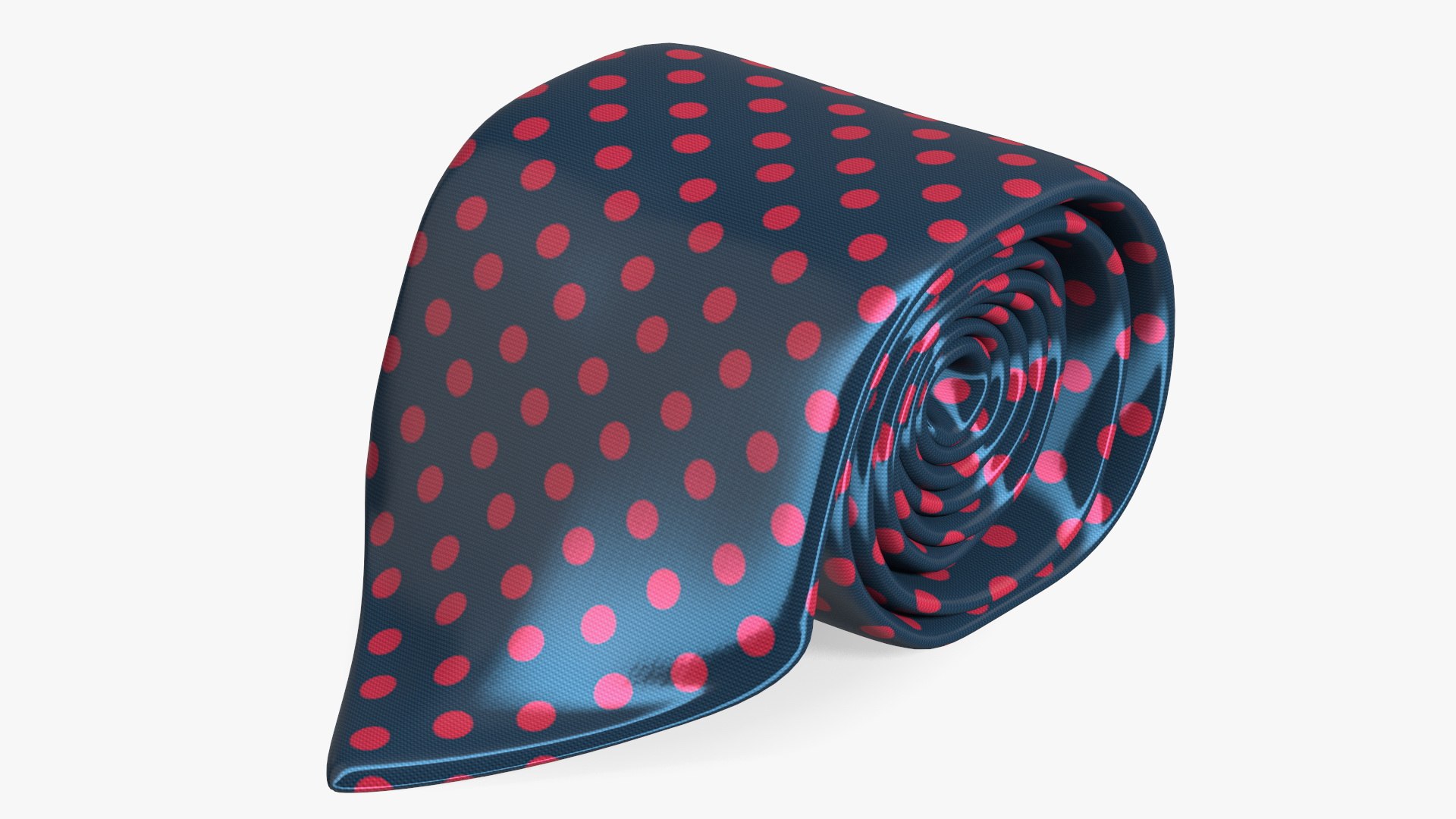 Silk Tie with Red Dots 3D model preview