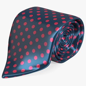 3D Silk Tie with Red Dots