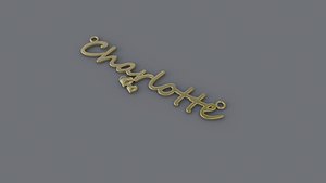 Jewelry Necklace Pendant Charlotte  3D Print