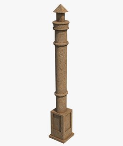 3D Low Poly war Fantasy Column model