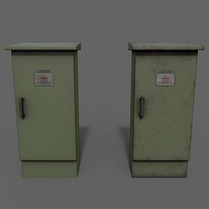 PBR Electric Box DarkGreen V5 3D model
