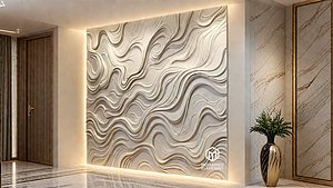 modern panel wall decor set wall relief mural CNC 127 3D model
