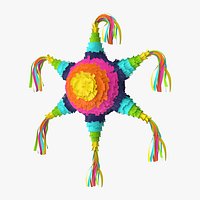 Traditional multi colored Mexican party pinata star