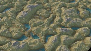 Hi-Res Rocky Landscape with Lakes 8K