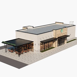 Starbucks cafe building 3D model