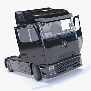 3D Mercedes 600 Tractor Unit Black Rigged model