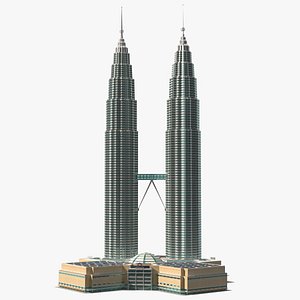3D model Petronas Towers Twin Skyscrapers