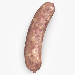 3D model Natural Casing Meat Sausage Raw
