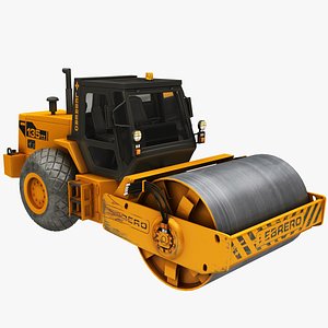 3D realistic steamroller model