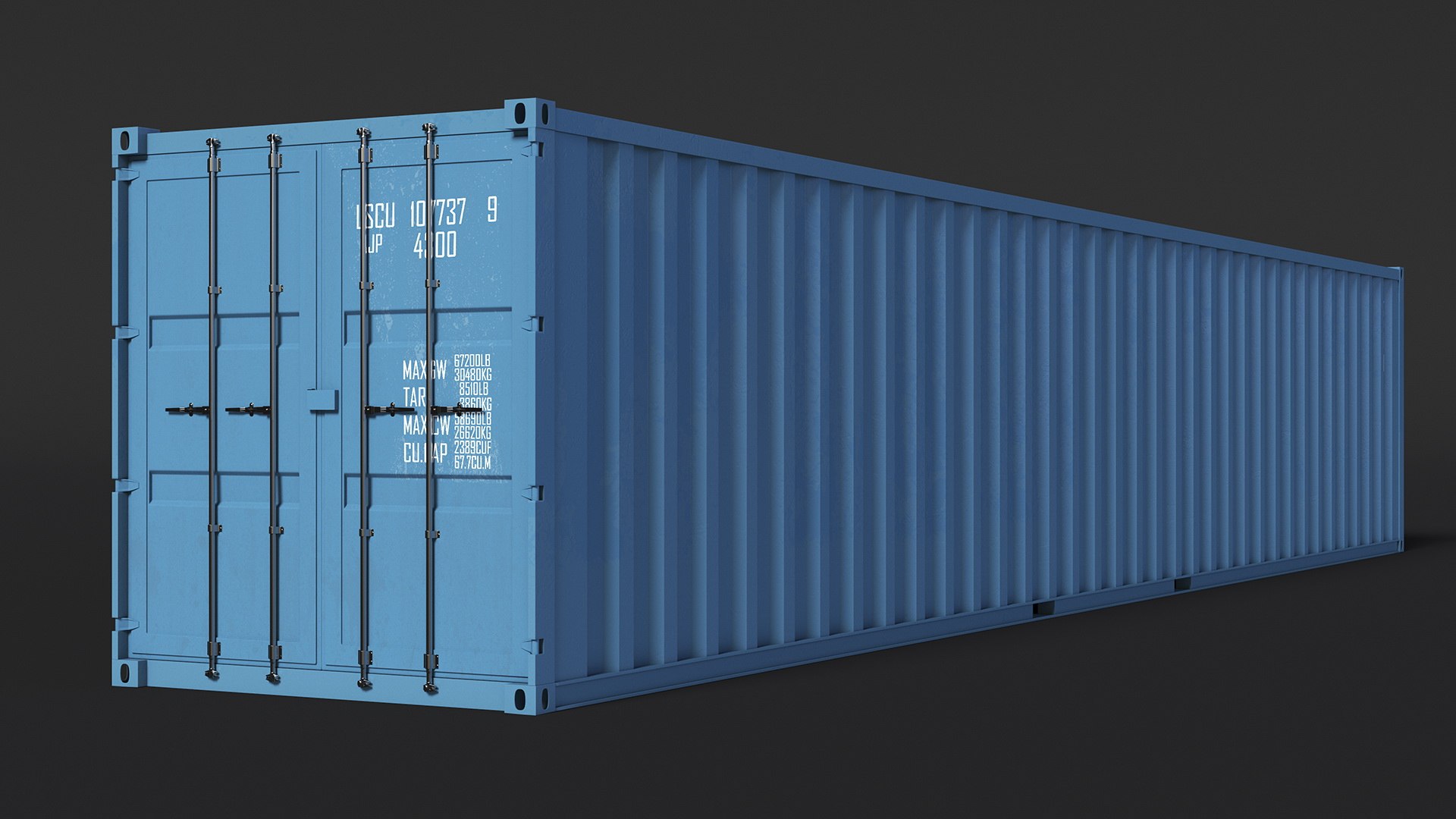 High Cube Cargo Worthy Shipping Container 48 Ft 3D Model - TurboSquid ...