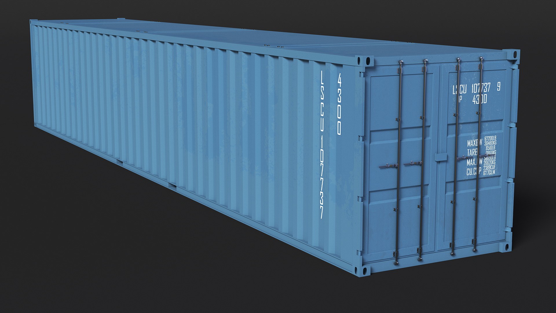 High Cube Cargo Worthy Shipping Container 48 Ft 3D Model - TurboSquid ...