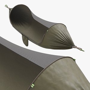 3D Enclosed Travel Hammock Tent Green model