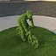 bicyclist topiary sculpture 3d model