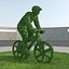 bicyclist topiary sculpture 3d model