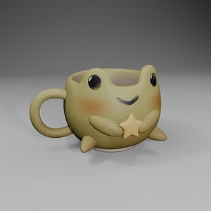 3D Frog Cup model