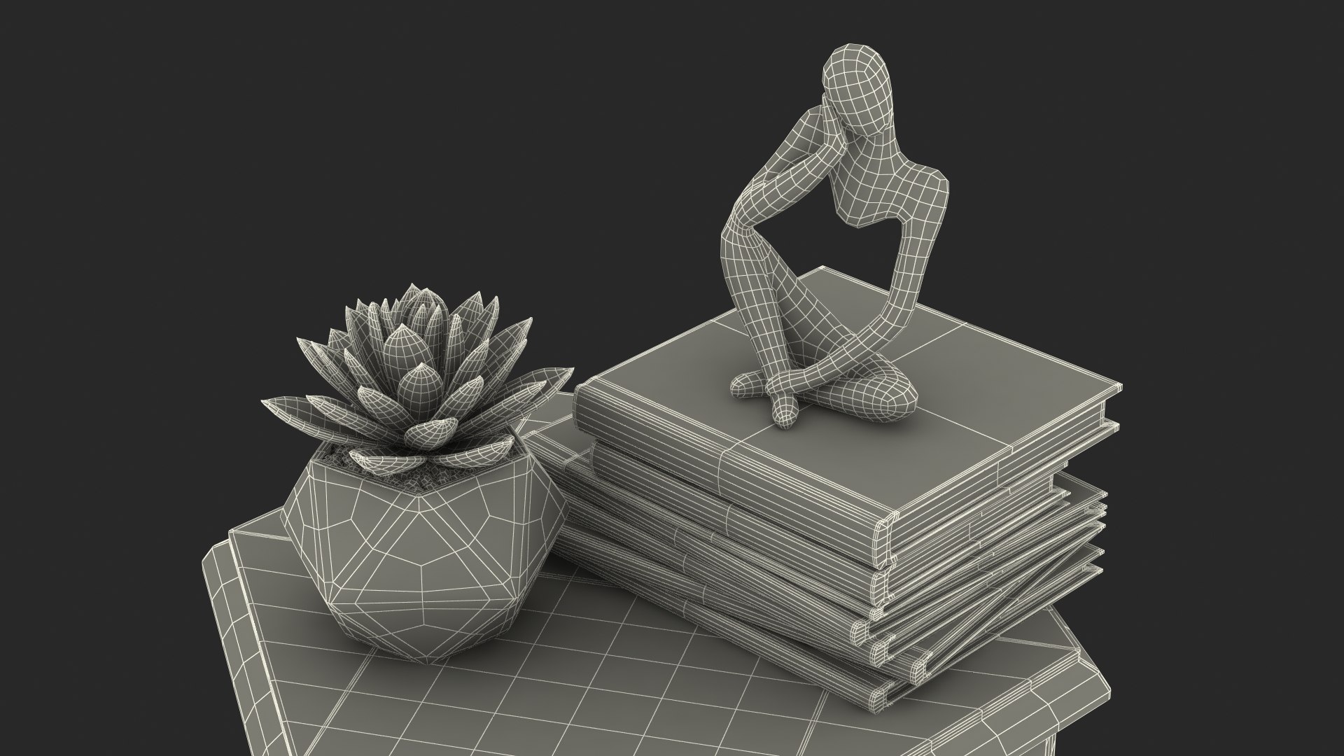 Side Table With Decor 3D Model - TurboSquid 2392351