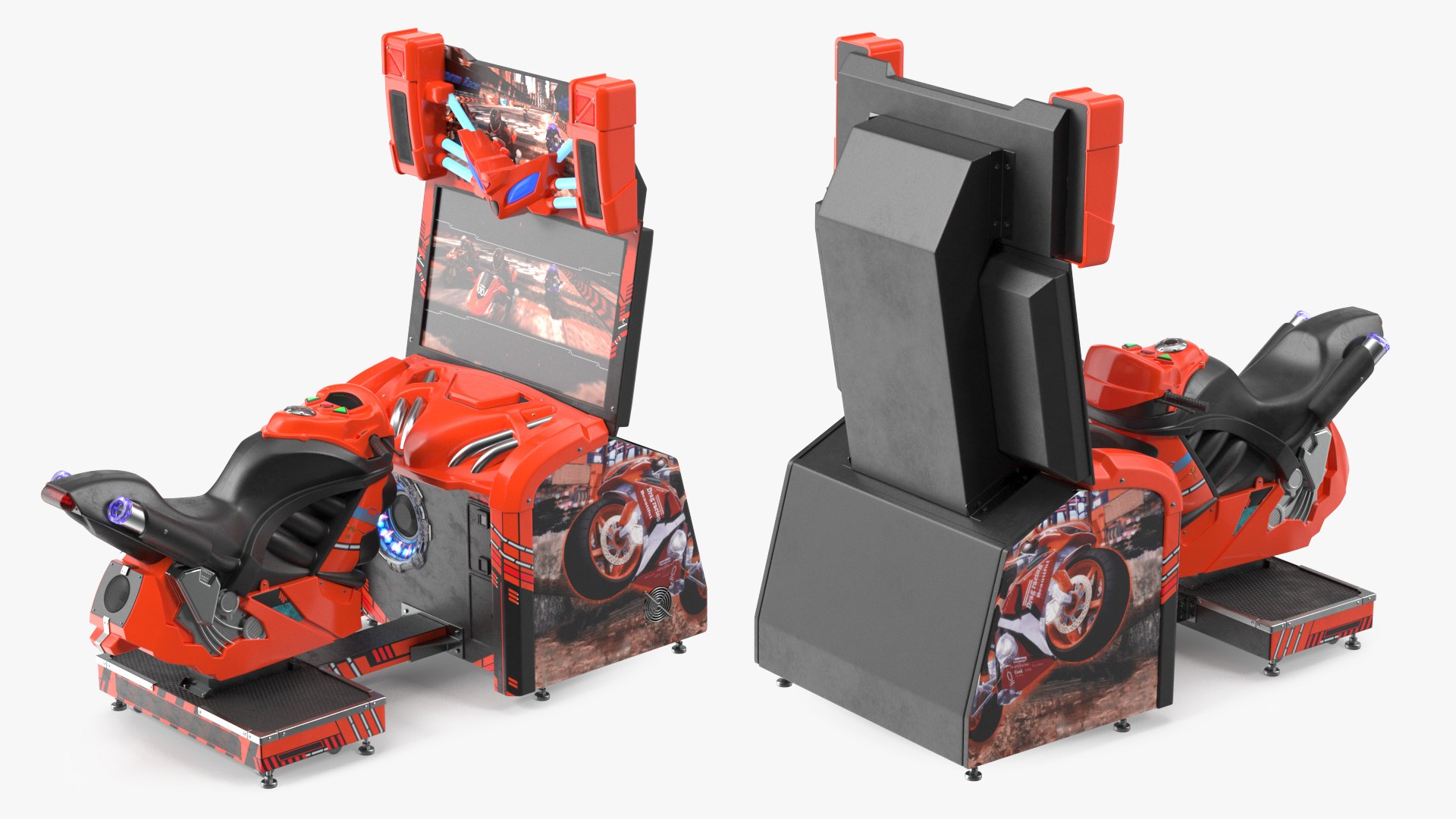 Motorcycle Racing Arcade Machine ON 3D model preview