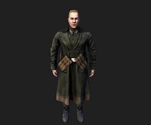 german soldier greatcoat wwii 3D