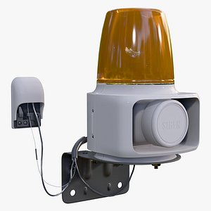 3D Security Siren with Strobe Light M1 model