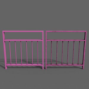 PBR Pedestrian Guard Rail Pink V4 model