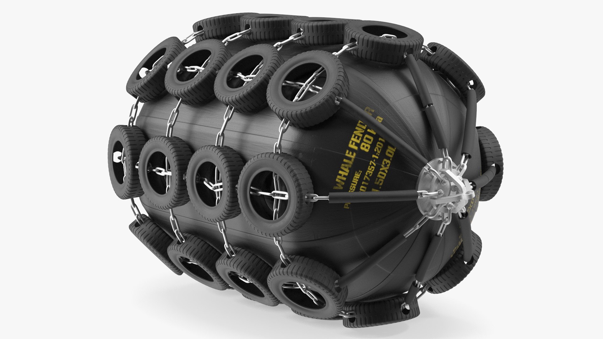 Rubber Pneumatic Ship Fender 3D model preview