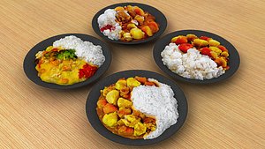 3D Japanese Curry Dishes model