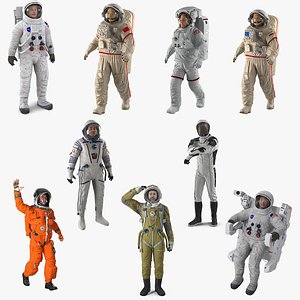 rigged astronauts 5 3D model