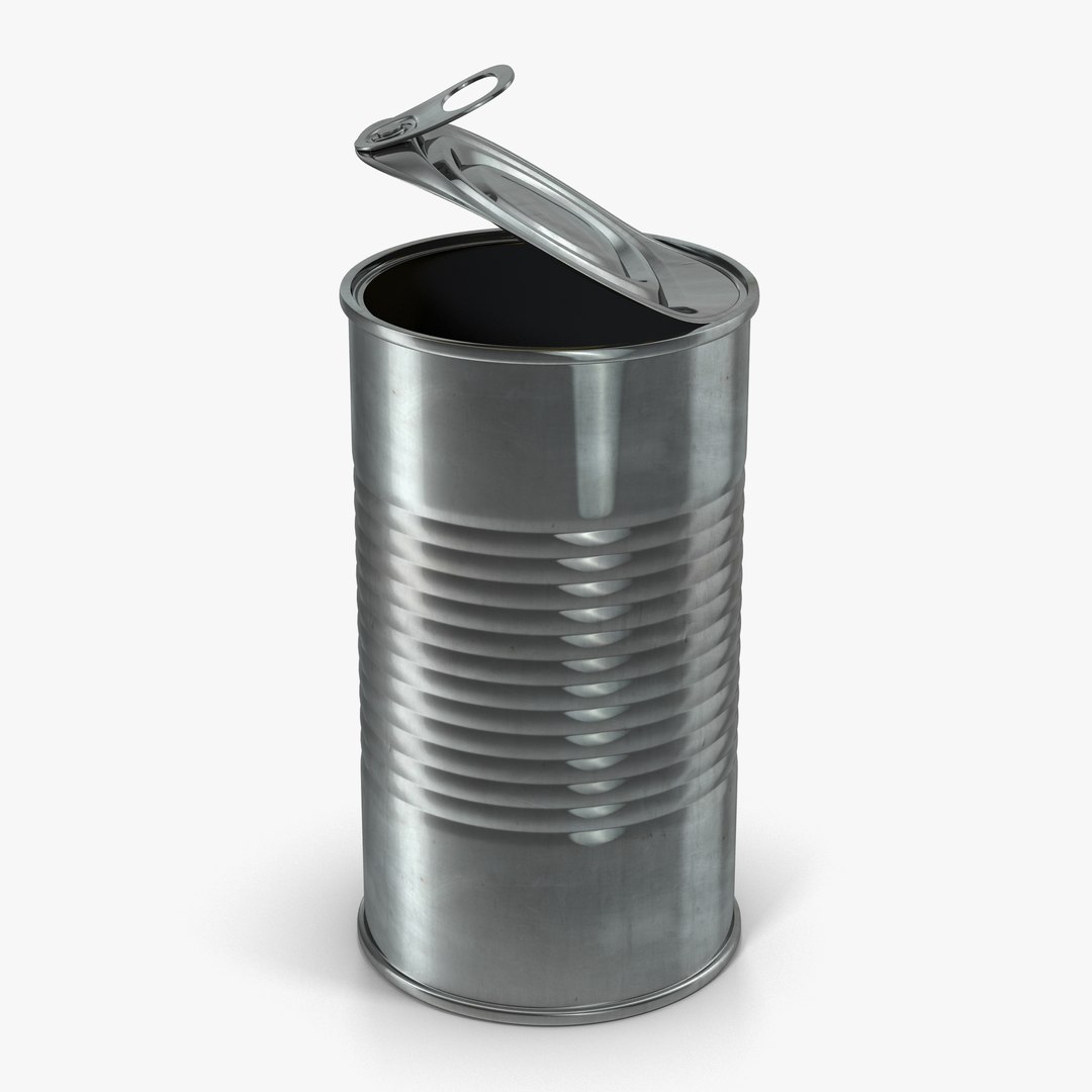 Open Empty Tin Can 3D Model 3D model preview