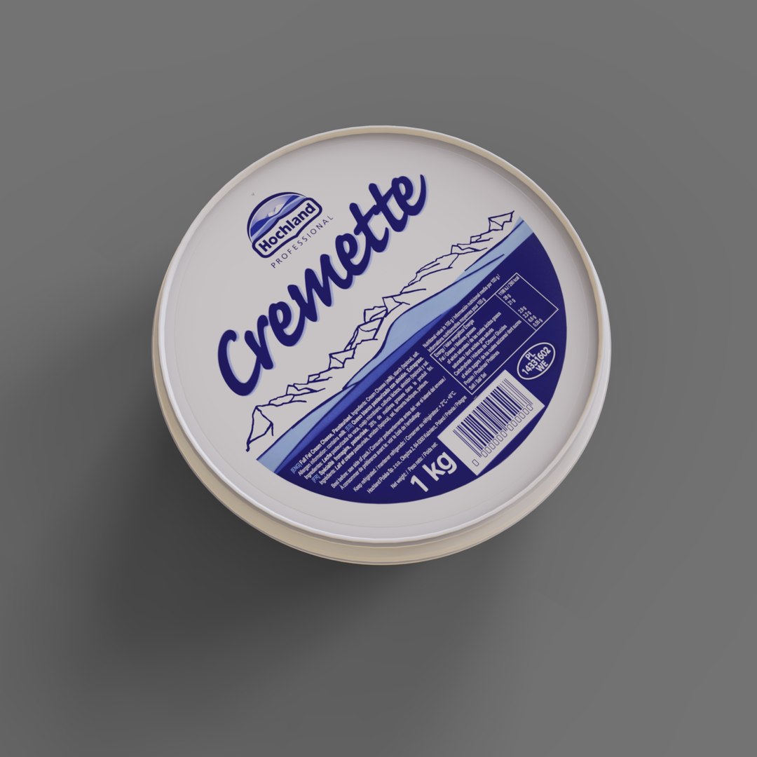 3D Cheese Hochland Cremette 1kg - TurboSquid 2219134