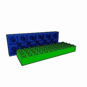 3dsmax piece lego brick 4x12