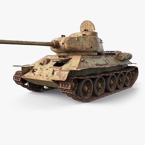 Tank T-34-85 Rusted 3D model