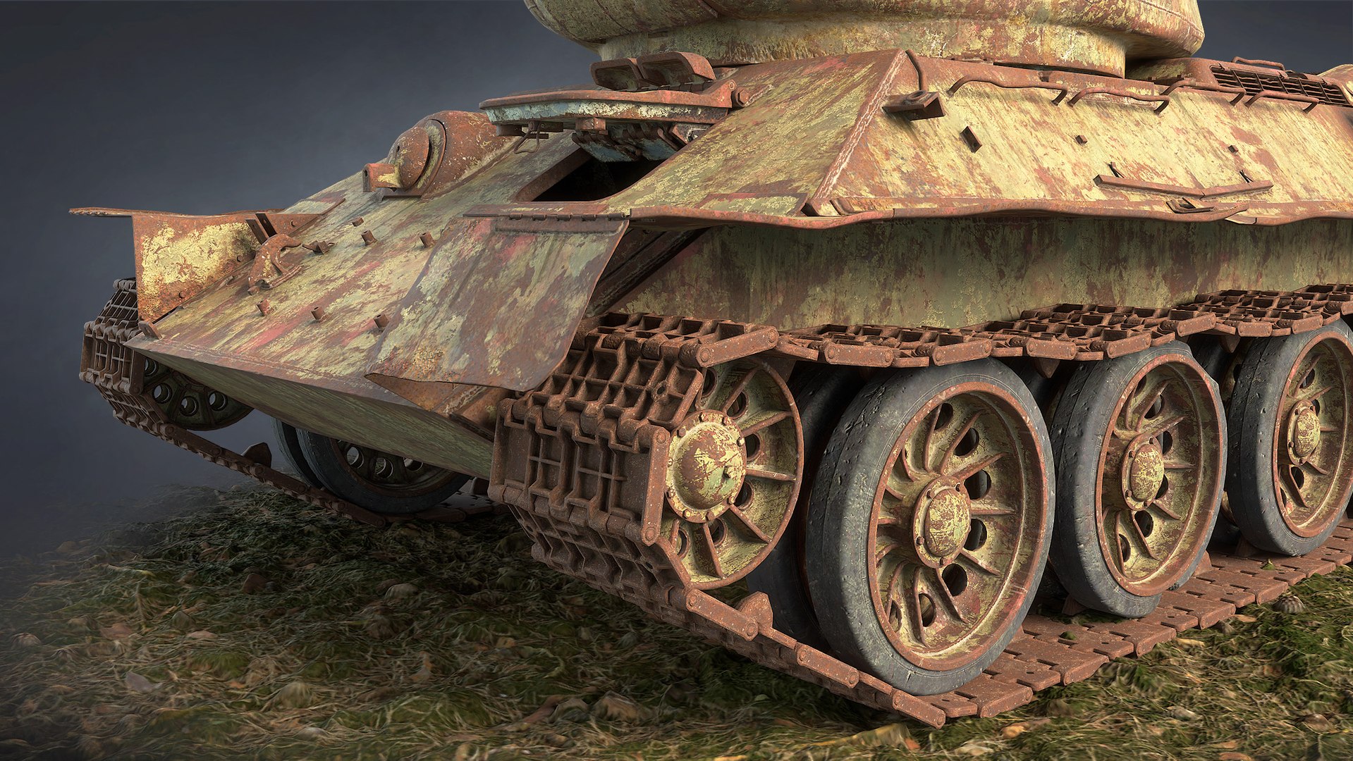 Tank T-34-85 Rusted 3D model - TurboSquid 1840014