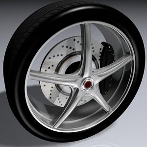 3d car wheel tire model
