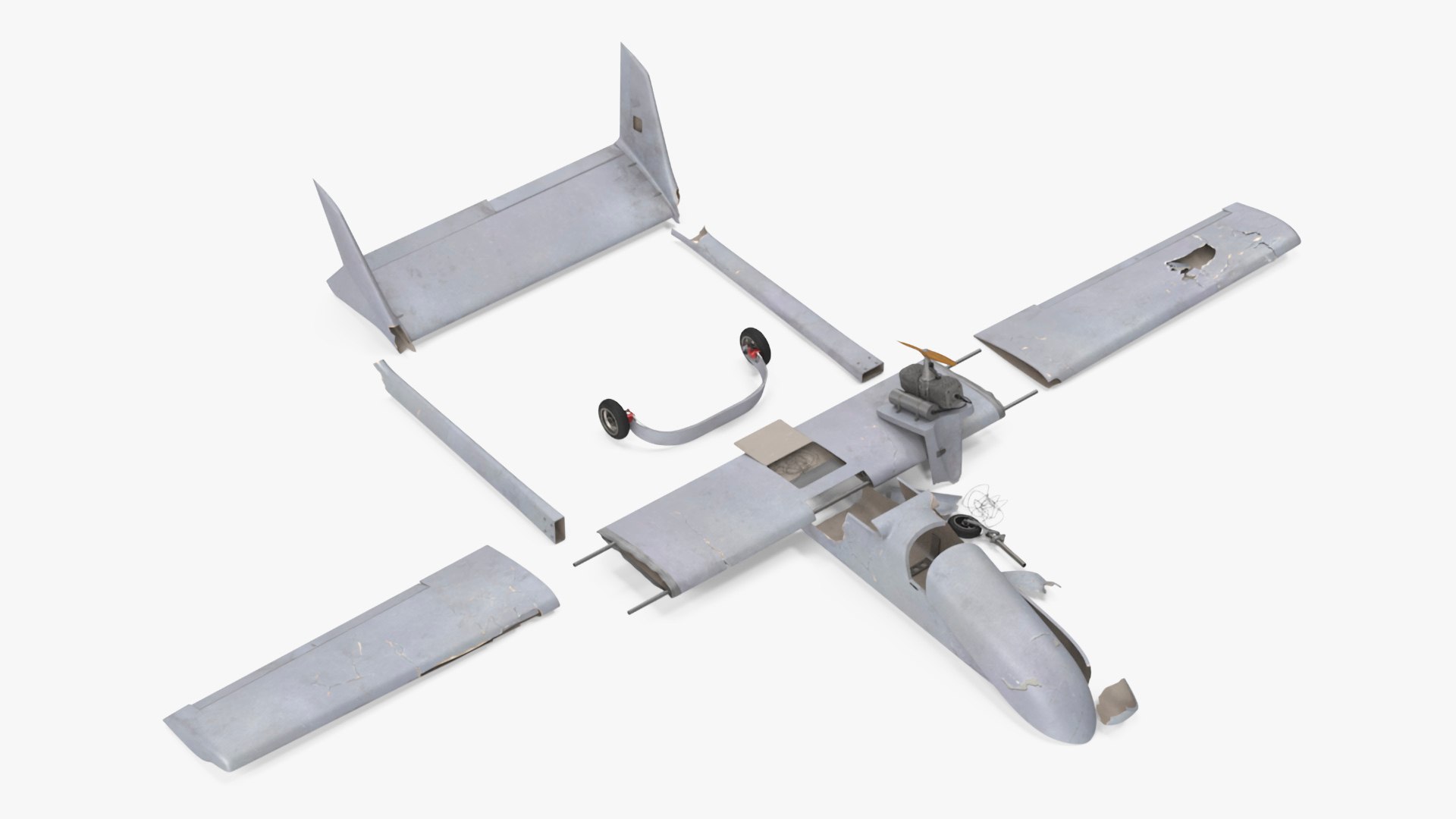 Mugin 5 Drone Crashed 3D model preview