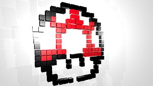 3d mario mushroom spinning model