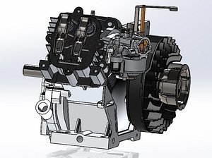 3D single stroke engine piston model