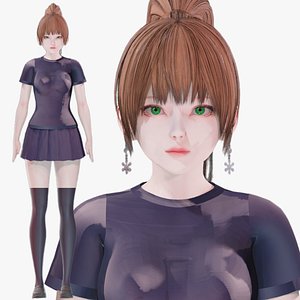 3D Casual Clothing 0016 - UE5 - Unity - Blender - Animated - Realistic Female Character