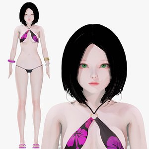 Bikini 0003 - UE5 - Unity - Blender - Animated - Realistic Female Character