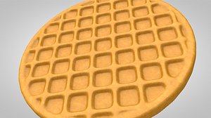 baked waffle food 3D model