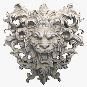Lion Head Wall Sculpture 3D
