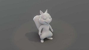 Cartoon Squirrel Animated and Rigged Base Mesh