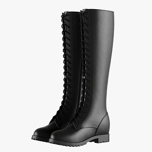 3D knee black boots model