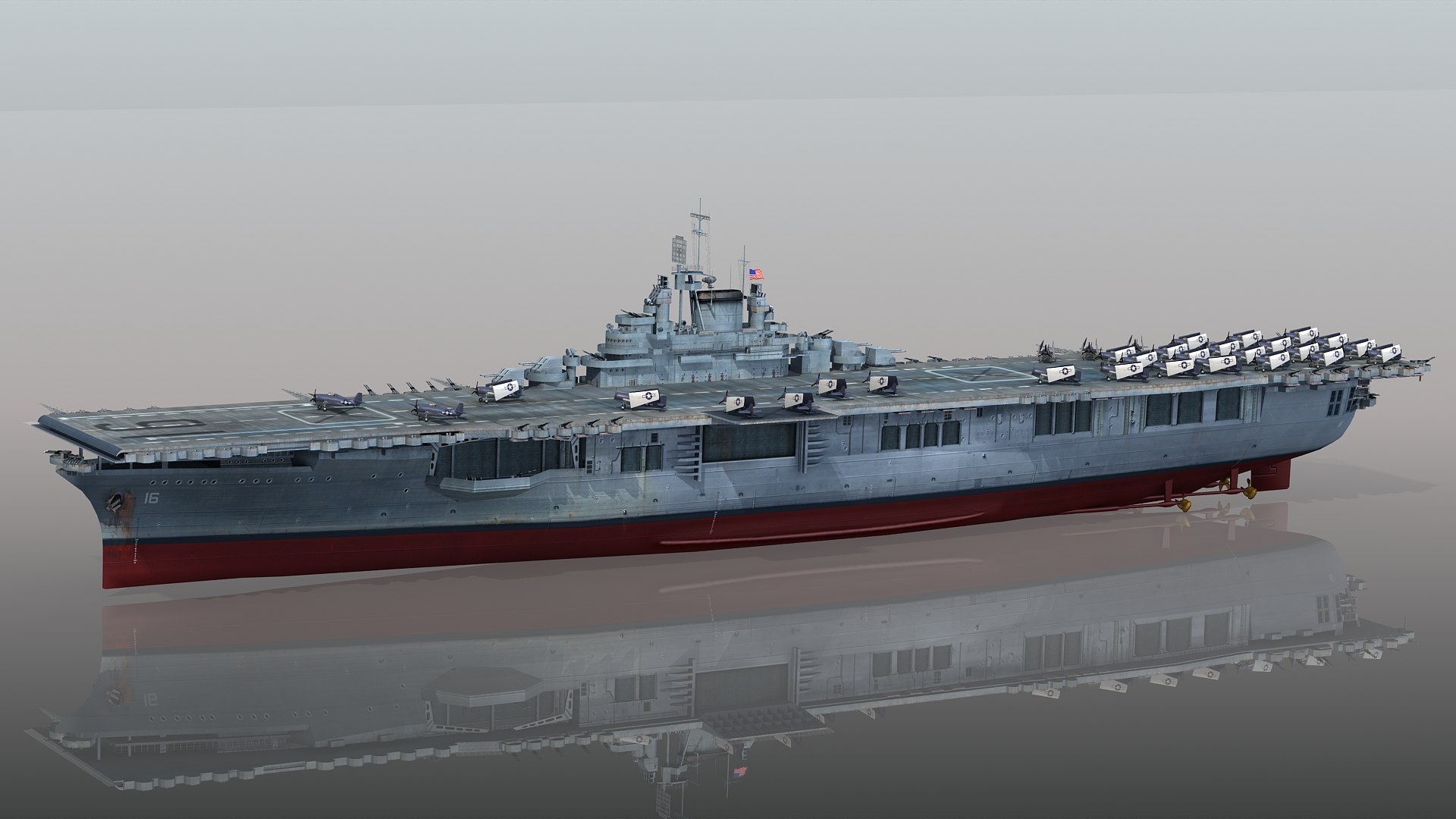 3D Uss Lexington Cv-16 Cv - TurboSquid 1489987